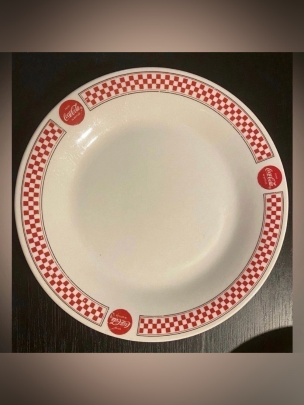 Vintage Coca-Cola Diner Plates Set of 3 Checkerboard Gibson Retro Kitchen 7.75” - Picture 2 of 5